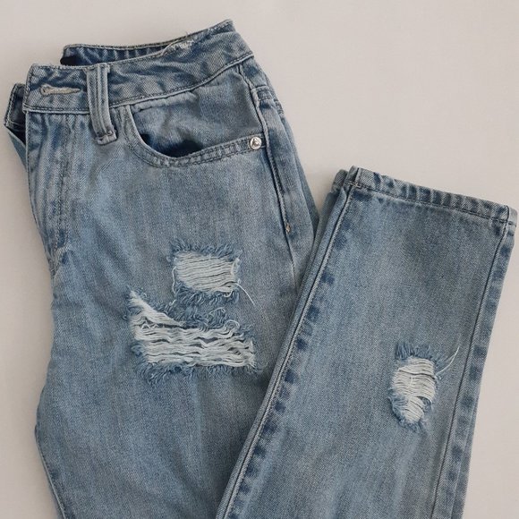 MISSGUIDED Riot US Size 0 Distressed Mom Jeans - Picture 7 of 10